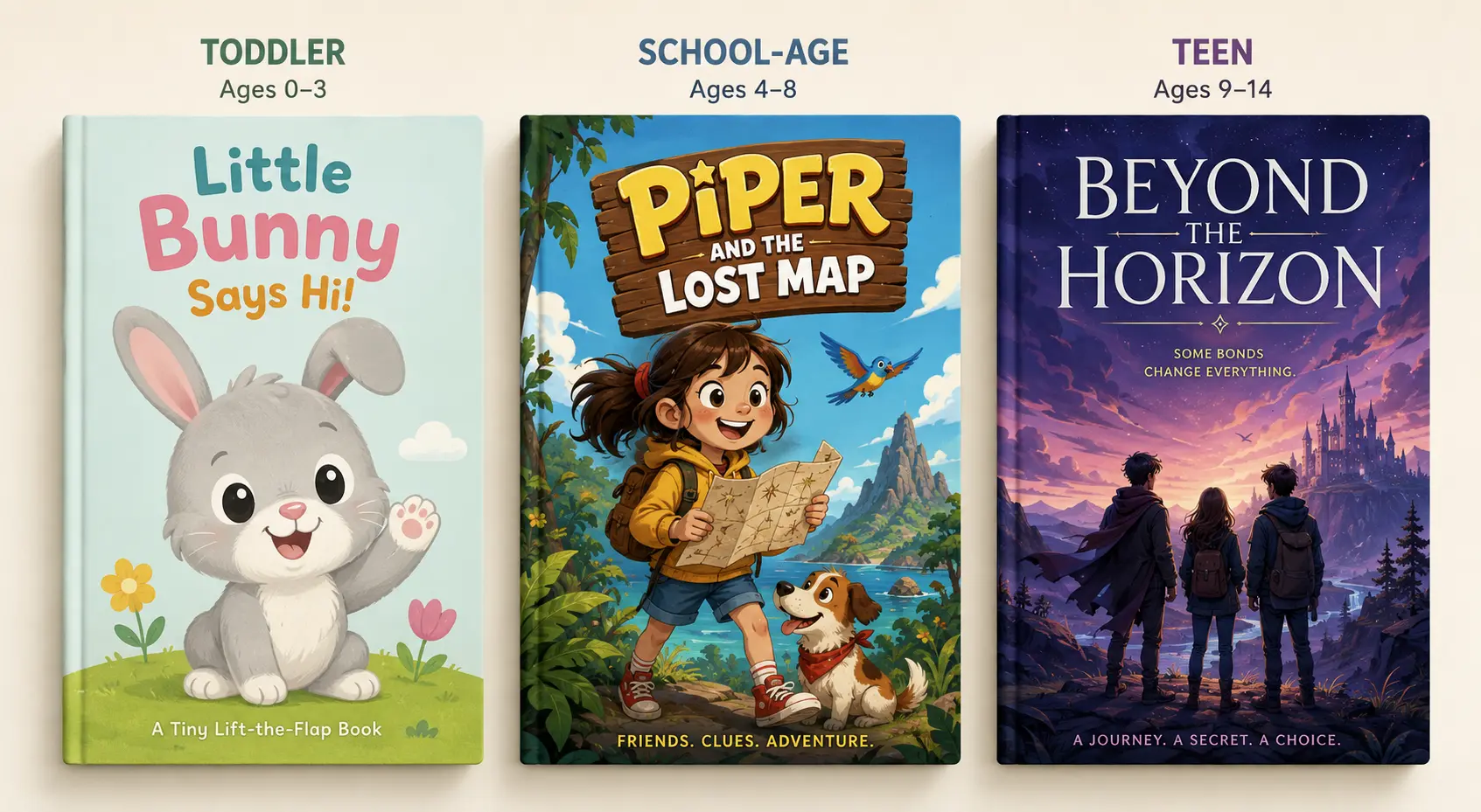children's book covers with age range